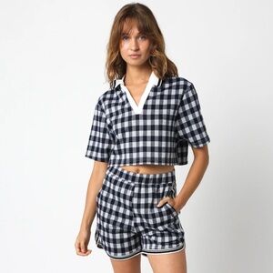 NWT Abovo Downtown Gingham Set Small